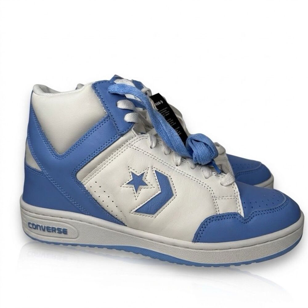 Converse Weapon Mid Shoes Mens 10.5 UNC Retro University Blue White NWT A10597C